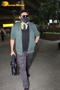 Telugu Cinema Hero Venkatesh arrives at Mumbai Airport to shoot for web series Rana Naidu