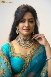 Indian actress vimala raman gorgeous looks in a blue lehenga choli