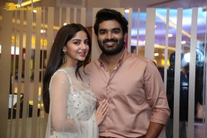 Teaser Launch of the Telugu film Vinaro Bhagyamu Vishnu Katha attended by Kiran Abbavaram and Kashmira Pardeshi