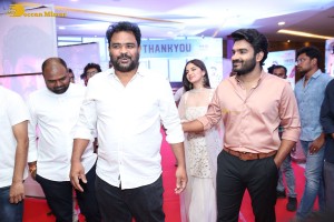 Teaser Launch of the Telugu film Vinaro Bhagyamu Vishnu Katha attended by Kiran Abbavaram and Kashmira Pardeshi