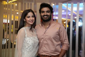Teaser Launch of the Telugu film Vinaro Bhagyamu Vishnu Katha attended by Kiran Abbavaram and Kashmira Pardeshi