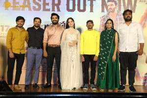 Teaser Launch of the Telugu film Vinaro Bhagyamu Vishnu Katha attended by Kiran Abbavaram and Kashmira Pardeshi