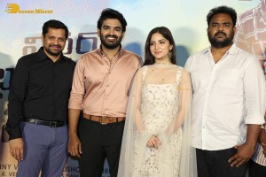 Teaser Launch of the Telugu film Vinaro Bhagyamu Vishnu Katha attended by Kiran Abbavaram and Kashmira Pardeshi