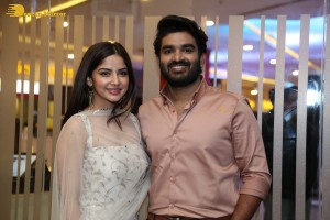 Teaser Launch of the Telugu film Vinaro Bhagyamu Vishnu Katha attended by Kiran Abbavaram and Kashmira Pardeshi