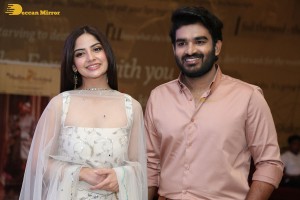 Teaser Launch of the Telugu film Vinaro Bhagyamu Vishnu Katha attended by Kiran Abbavaram and Kashmira Pardeshi