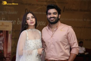 Teaser Launch of the Telugu film Vinaro Bhagyamu Vishnu Katha attended by Kiran Abbavaram and Kashmira Pardeshi