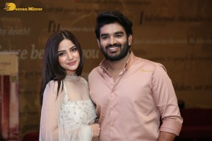 Teaser Launch of the Telugu film Vinaro Bhagyamu Vishnu Katha attended by Kiran Abbavaram and Kashmira Pardeshi