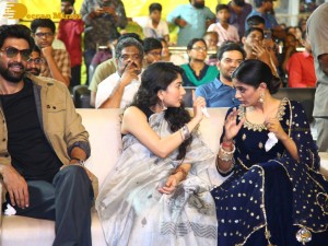 Sai Pallavi and Rana Daggubati attend the function of Telugu movie Virata Parvam titled Aathmeeya Veduka