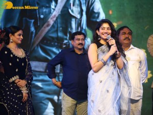Sai Pallavi and Rana Daggubati attend the function of Telugu movie Virata Parvam titled Aathmeeya Veduka