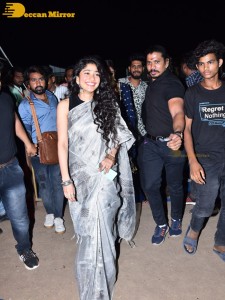 Sai Pallavi and Rana Daggubati attend the function of Telugu movie Virata Parvam titled Aathmeeya Veduka