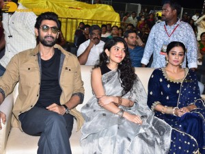 Sai Pallavi and Rana Daggubati attend the function of Telugu movie Virata Parvam titled Aathmeeya Veduka