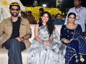 Sai Pallavi and Rana Daggubati attend the function of Telugu movie Virata Parvam titled Aathmeeya Veduka
