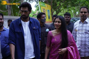 Sai Pallavi and Rana Daggubati in Guntur to promote their movie Virata Parvam
