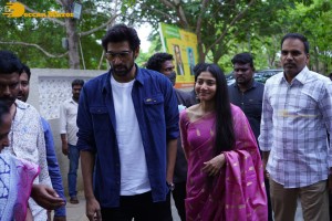 Sai Pallavi and Rana Daggubati in Guntur to promote their movie Virata Parvam