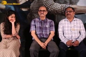 Sai Pallavi and Daggubati Suresh Babu attend the Press Meet of the movie Virata Parvam