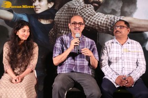 Sai Pallavi and Daggubati Suresh Babu attend the Press Meet of the movie Virata Parvam