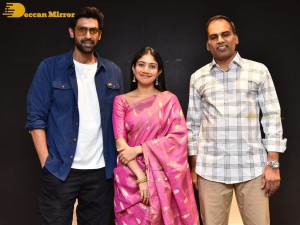 Sai Pallavi and Rana Daggubati in Vijayawada to promote their movie Virata Parvam