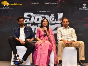 Sai Pallavi and Rana Daggubati in Vijayawada to promote their movie Virata Parvam