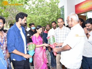 Sai Pallavi and Rana Daggubati in Vignan College to promote their movie Virata Parvam