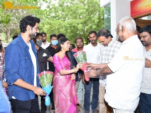 Sai Pallavi and Rana Daggubati in Vignan College to promote their movie Virata Parvam