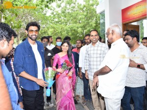 Sai Pallavi and Rana Daggubati in Vignan College to promote their movie Virata Parvam