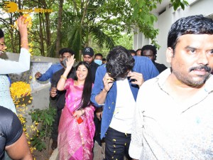 Sai Pallavi and Rana Daggubati in Vignan College to promote their movie Virata Parvam
