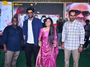 Sai Pallavi and Rana Daggubati in Vignan College to promote their movie Virata Parvam