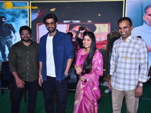 Sai Pallavi and Rana Daggubati in Vignan College to promote their movie Virata Parvam