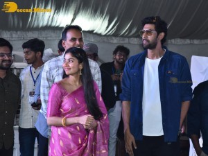Sai Pallavi and Rana Daggubati in Vignan College to promote their movie Virata Parvam