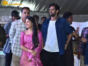Sai Pallavi and Rana Daggubati in Vignan College to promote their movie Virata Parvam