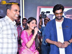 Sai Pallavi and Rana Daggubati in Vignan College to promote their movie Virata Parvam