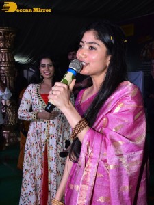 Sai Pallavi and Rana Daggubati in Vignan College to promote their movie Virata Parvam