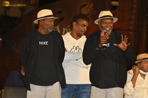 Chiranjeevi and Ravi Teja attend the Press Meet of the movie Waltair Veerayya