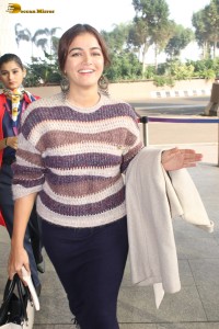 actress wamiqa gabbi cute in a colorful sweater at mumbai airport
