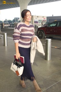 actress wamiqa gabbi cute in a colorful sweater at mumbai airport