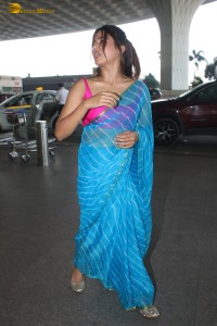 actress Wamiqa Gabbi beautiful in a blue saree