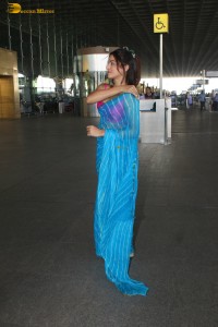 actress Wamiqa Gabbi beautiful in a blue saree