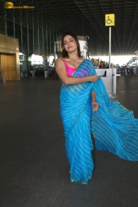 actress Wamiqa Gabbi beautiful in a blue saree