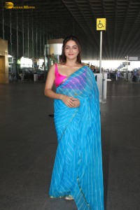 actress Wamiqa Gabbi beautiful in a blue saree