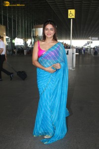 actress Wamiqa Gabbi beautiful in a blue saree
