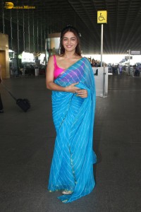 actress Wamiqa Gabbi beautiful in a blue saree