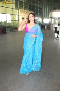 actress Wamiqa Gabbi beautiful in a blue saree