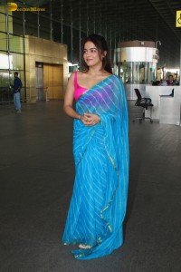 actress Wamiqa Gabbi beautiful in a blue saree