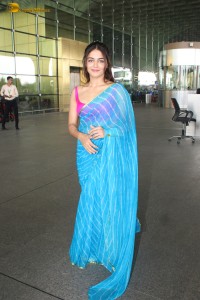 actress Wamiqa Gabbi beautiful in a blue saree