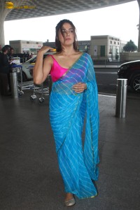 actress Wamiqa Gabbi beautiful in a blue saree