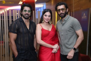 Weapon Press Meet attended by Vasanth Ravi, Tanya Hope, and Sathyaraj