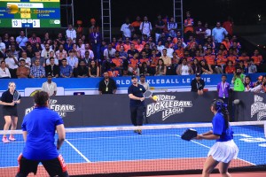 Bollywood actors Aamir Khan and Fazal Ali play a special match at the world pickleball league on February 1, 2025