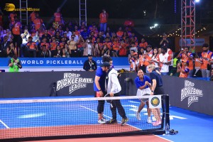 Bollywood actors Aamir Khan and Fazal Ali play a special match at the world pickleball league on February 1, 2025