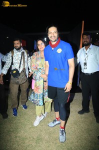 Bollywood actors Aamir Khan and Fazal Ali play a special match at the world pickleball league on February 1, 2025