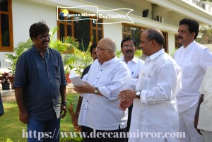 Late Chief Minister YSR meets top Telugu comedian Brahmanandam for a special movie project